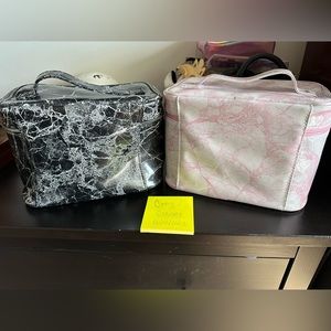 Jeffree Star Cosmetics pink and white Marble cosmetic bag